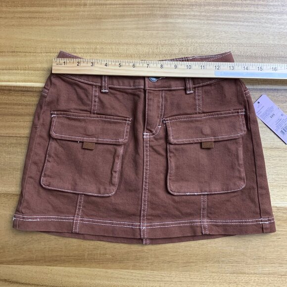 Wild Fable Womens Brown Mini Skirt With Pockets Size XXS - Picture 5 of 13
